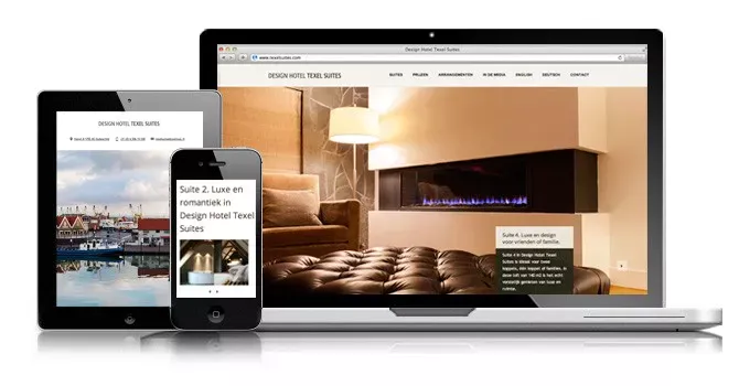 Ontwerp en bouw responsive website voor Texel Suites