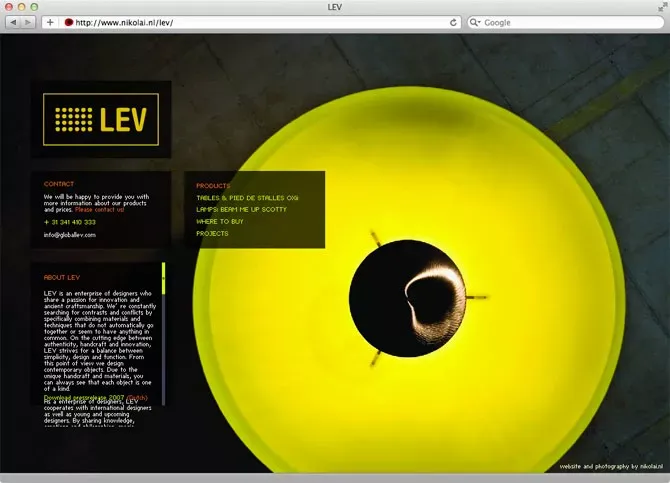 startpagina website LEV
